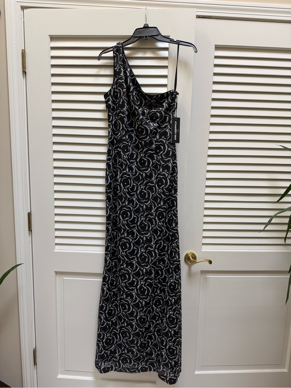 Karl Lagerfeld Paris black and white sequin gown